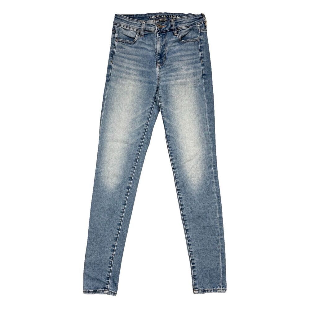 American Eagle Hi Rise Jeans Womens 4 Jegging Blue Next Stretch Measures 26x28.5